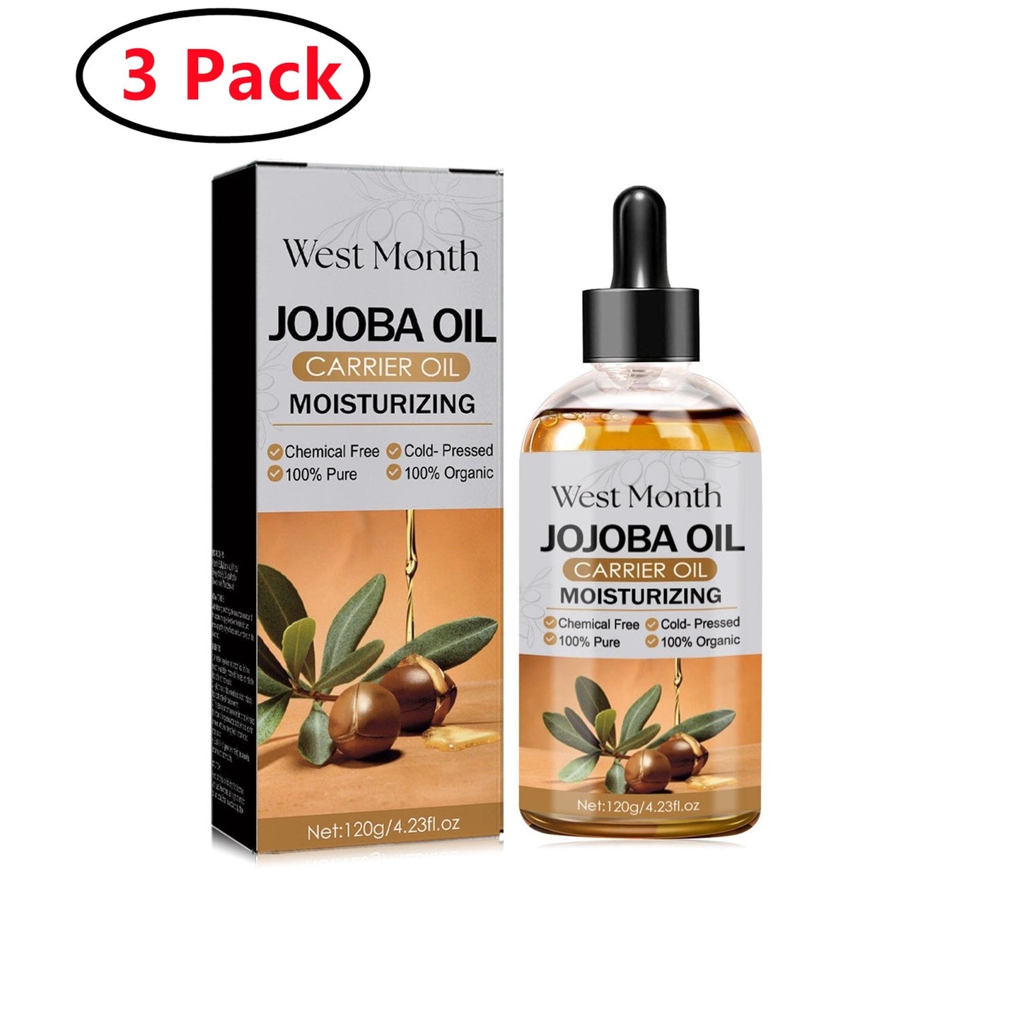 CozyHome 3 Pack Hair Oil with Rosemary - Growth Treatment for Dry Damaged Hair