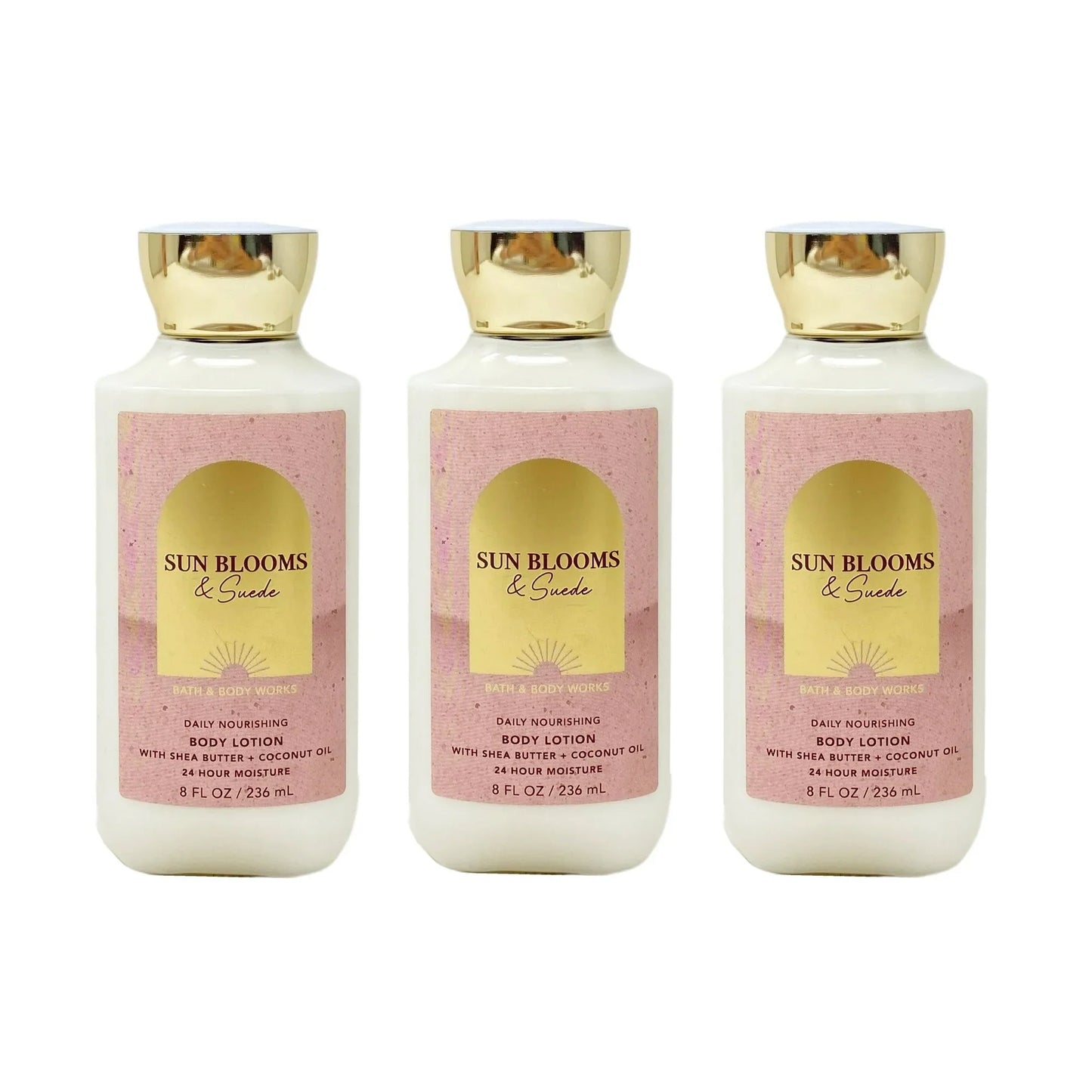 Bath and Body Works Sun Blooms & Suede 3 Pack Daily Nourishing Body Lotion