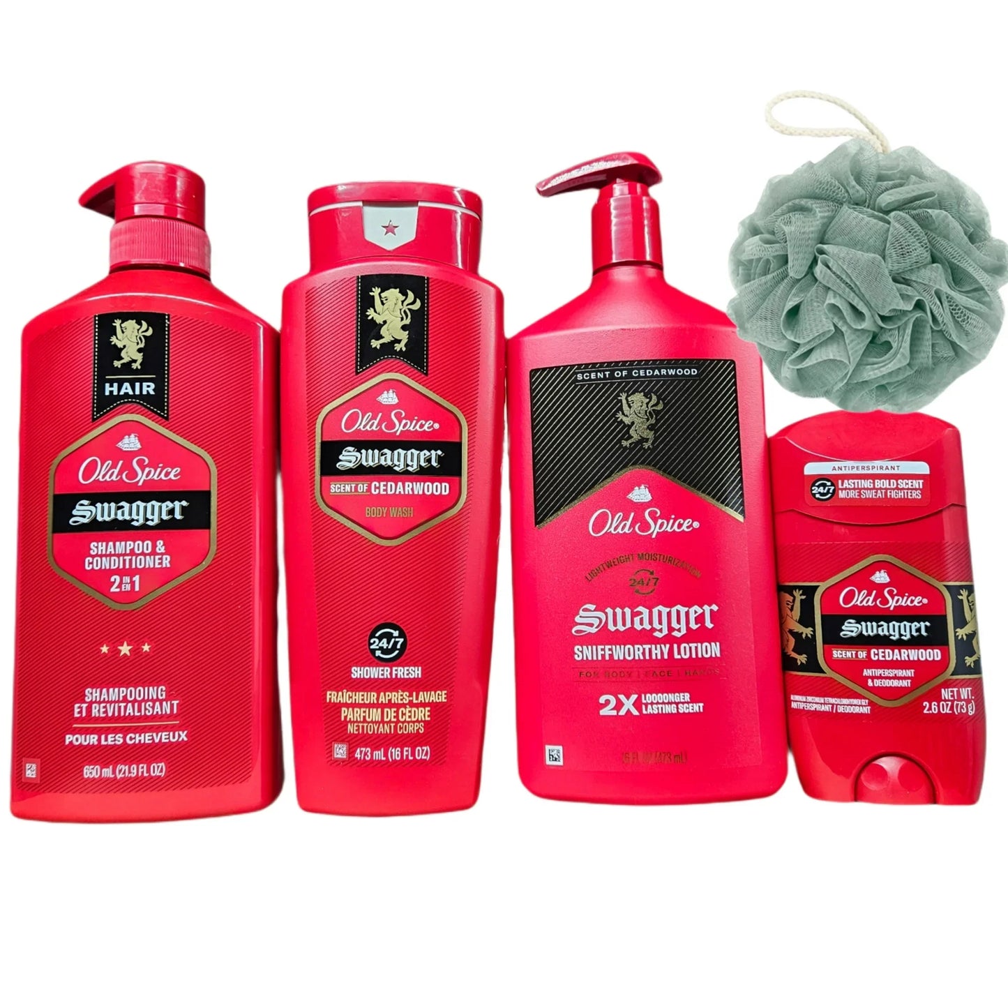 Old Spice Swagger Supply Pack, 2in1 Shampoo & Conditioner, Body Wash