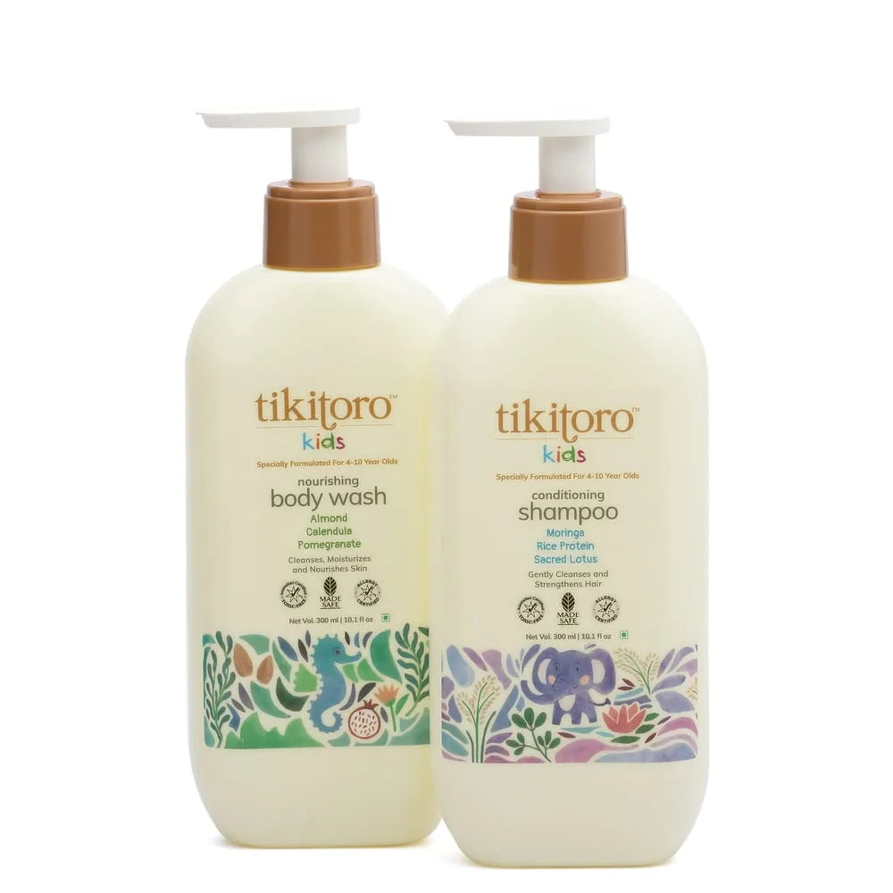 Tikitoro Kids Daily Essentials Combo,100% Vegan Nourishing Body Wash