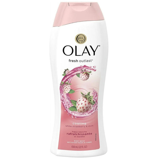 6 Pack - OLAY Fresh Outlast Body Wash, Cooling White Strawberry & Mint 22 oz