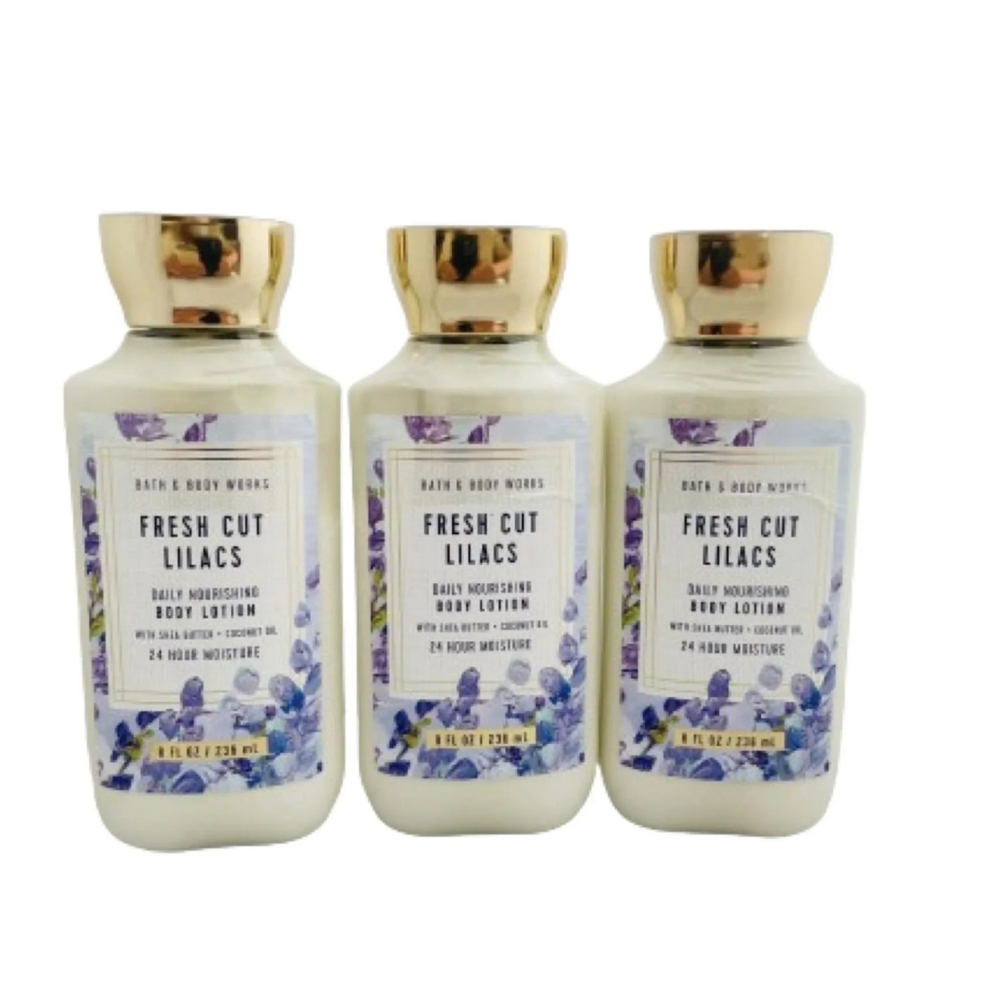 Bath & Body Works Fresh Cut Lilacs 3 Pack Body Lotion Bundle - 8 fl oz / 236 mL each C13