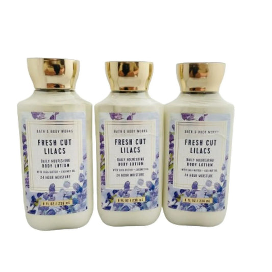 Bath & Body Works Fresh Cut Lilacs 3 Pack Body Lotion Bundle - 8 fl oz / 236 mL each C13