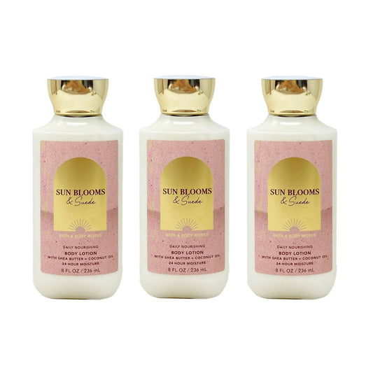 Bath and Body Works Sun Blooms & Suede 3 Pack Daily Nourishing Body Lotion