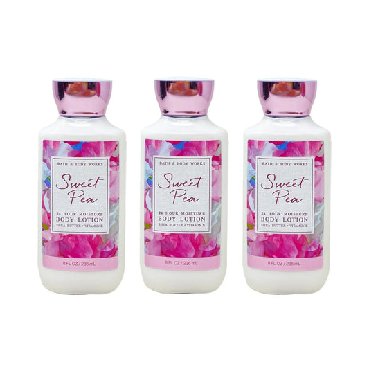 Bath and Body Works Sweet Pea 24 Hour Moisture Body Lotion Gift Set - Pack of 3