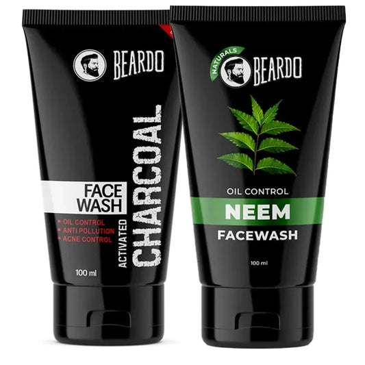 Beardo Activated Charcoal Facewash and Neem Facewash Combo | Made in India