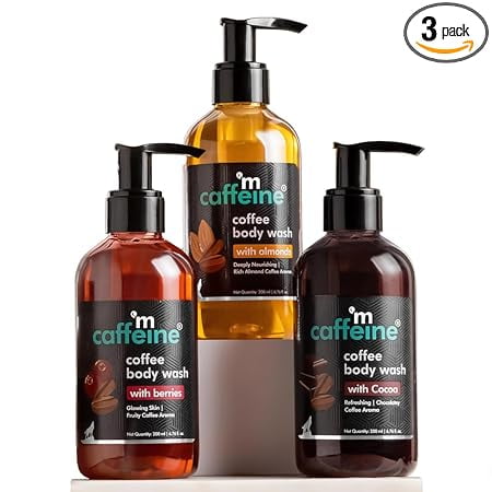 mCaffeine Coffee Body Washes for Men & Women 200 ML EACH (PACK OF 3)
